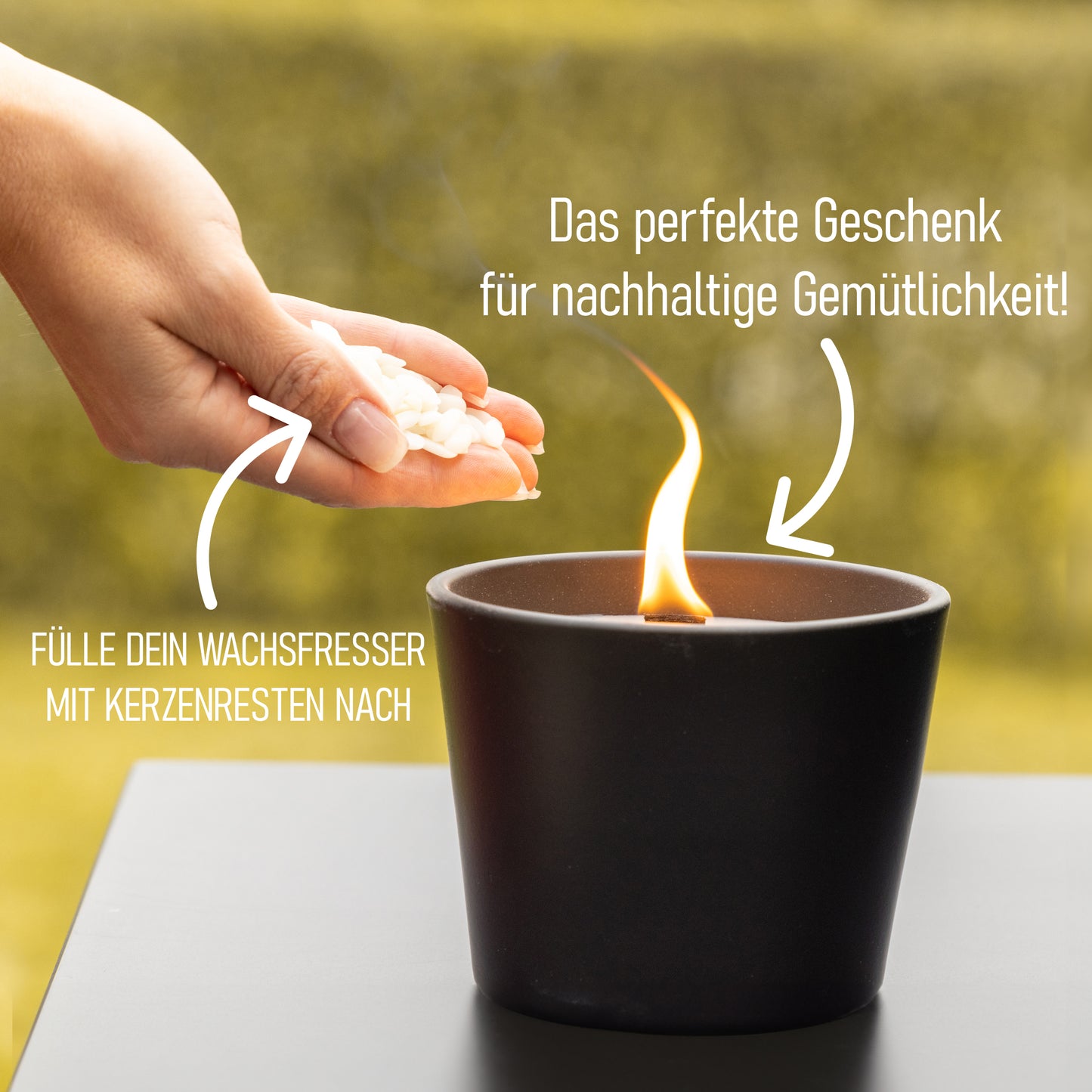 Wachsfresser Keramik Schwarz