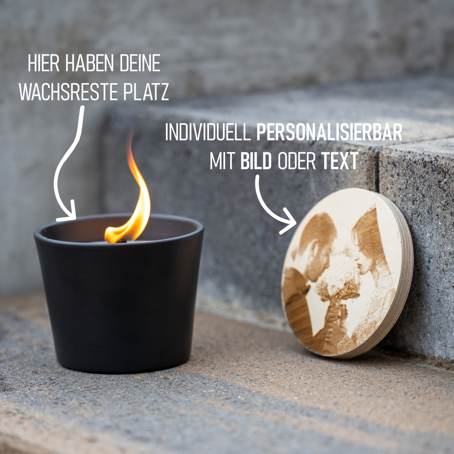 Wachsfresser Keramik Schwarz