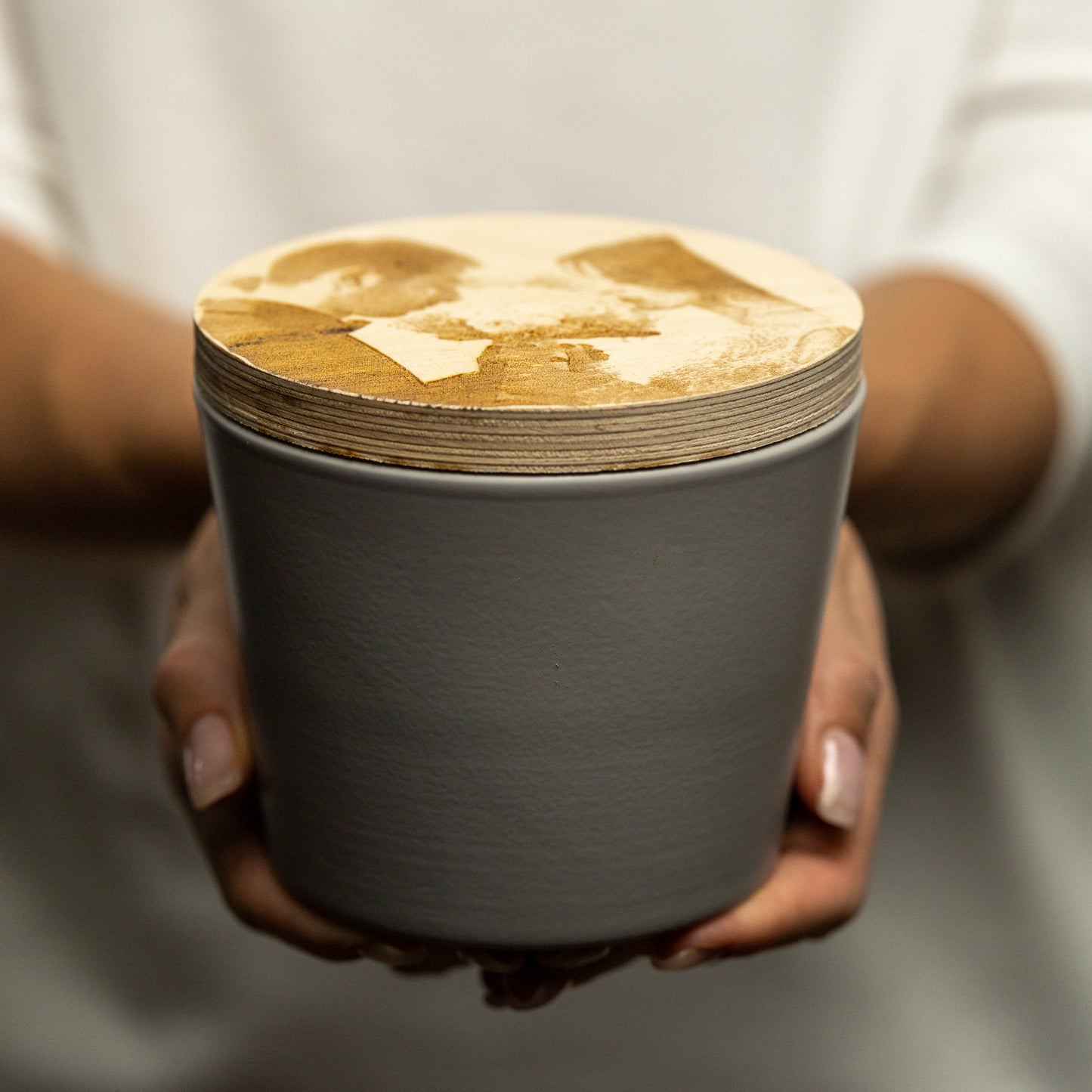 Wachsfresser Keramik Grau