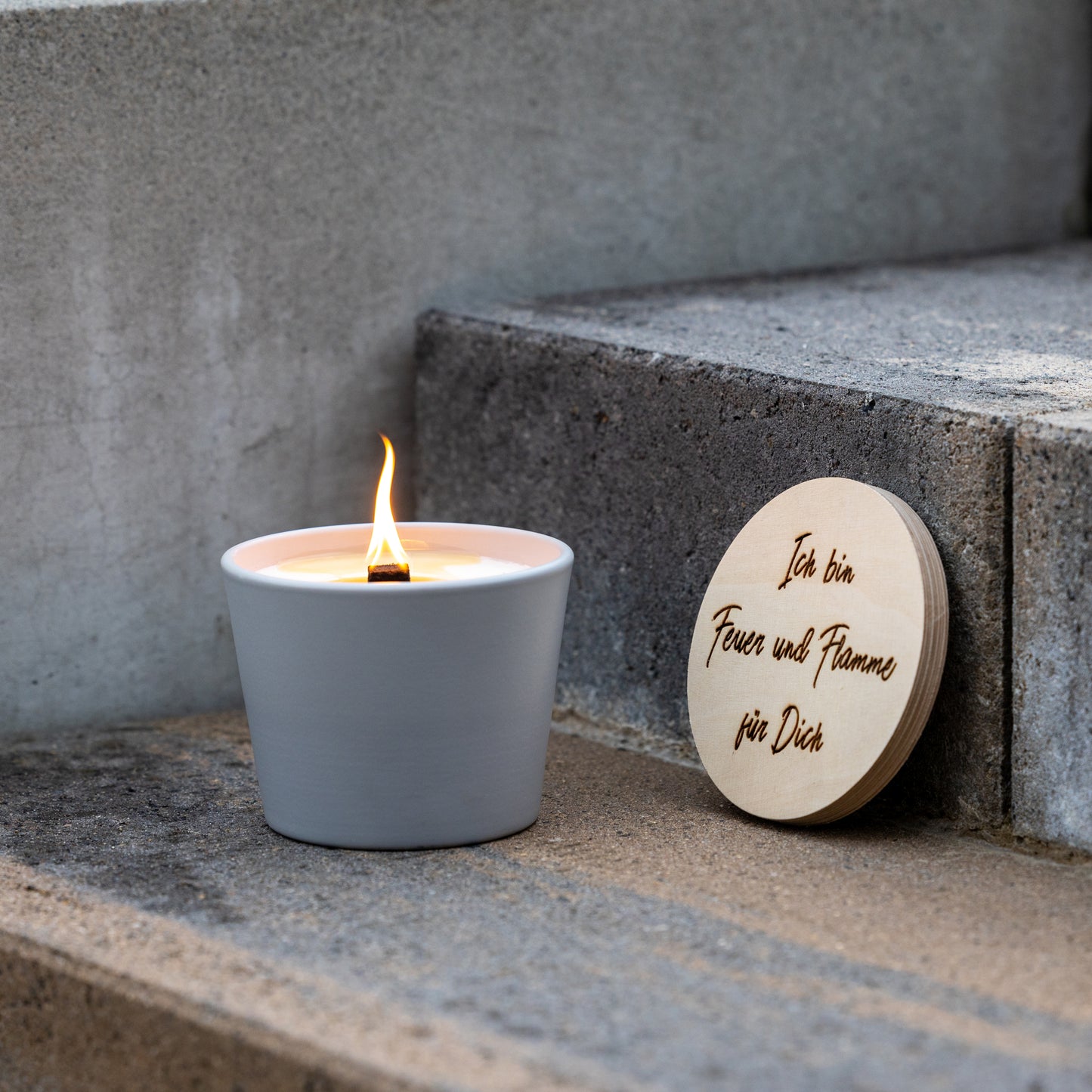 Wachsfresser Keramik Grau