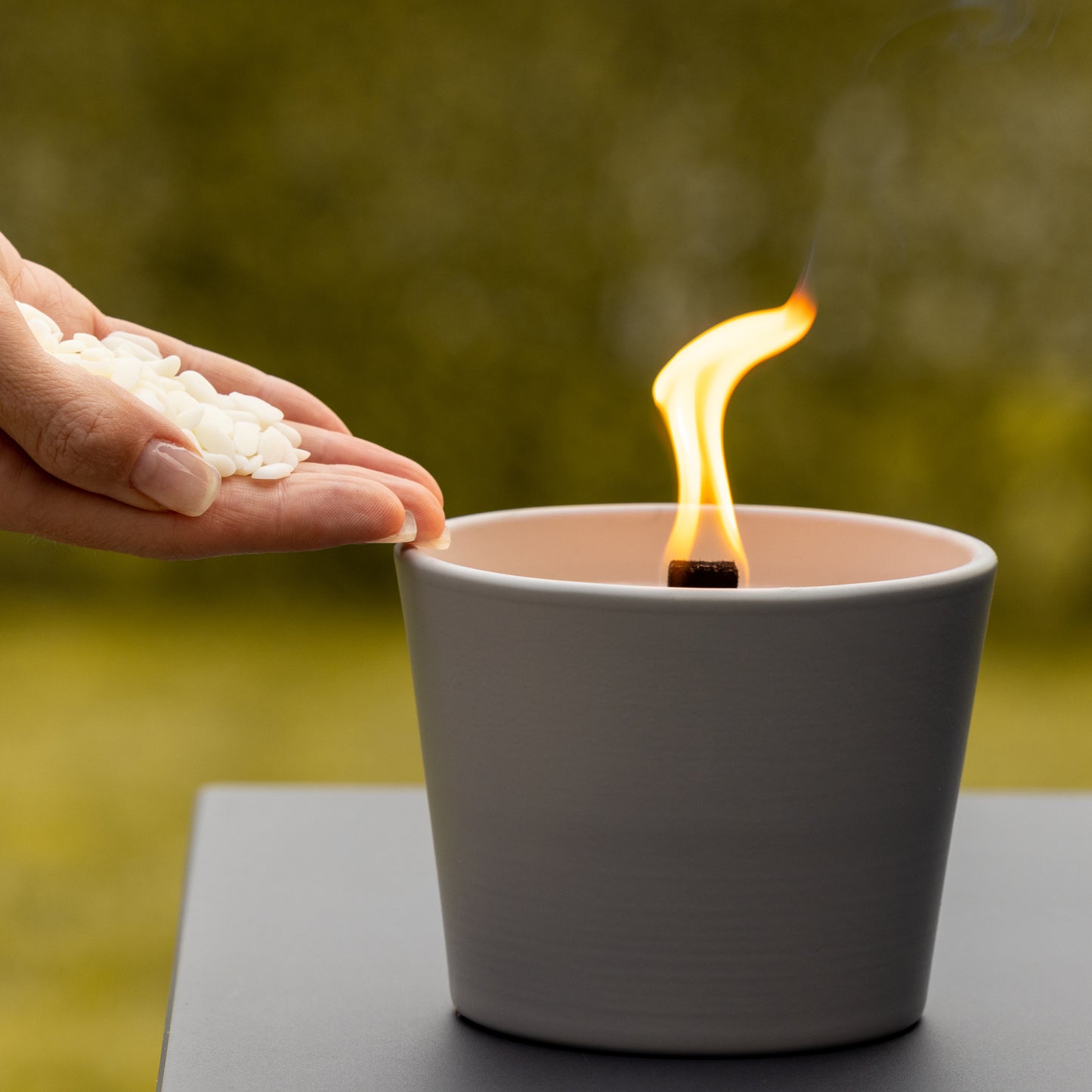 Wachsfresser Keramik Grau