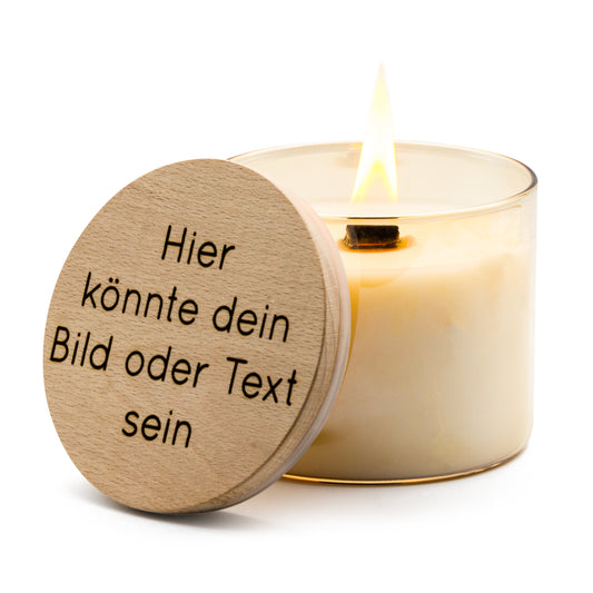 Wachsfresser in Gold - Durchmesser 10cm - Umweltfreundliches Schmelzfeuer | Gartenfackel | Outdoor Tischfeuer | Topffackel - MAJVI-MANUFAKTUR